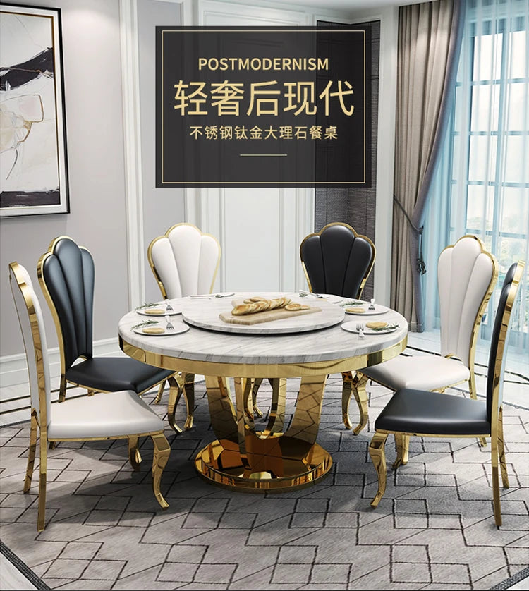 Modern simple stainless steel luxury hotel dining chair high-end soft bag white leather back chair fashionable home dining chair