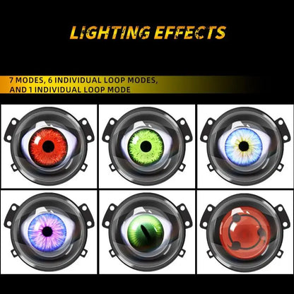 Car Devil Eye LED Headlight 6 Low Light Modes Control The Atmosphere In The Car Universal Motorcycle Lens Headlight