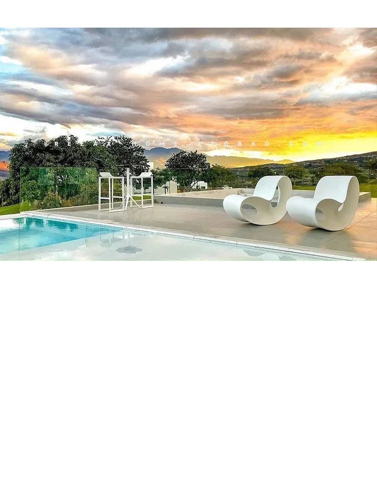 Outdoor Designer Rocking Sofa Chair Living Room Lazy White Leisure Single Stools Reading Relaxing Fauteuil Salon Furniture