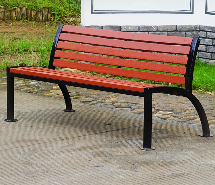 Customized Outdoor Aluminum Park Benches Patio Bench Seat Plastic Wood Long Urben Furniture for Public Area