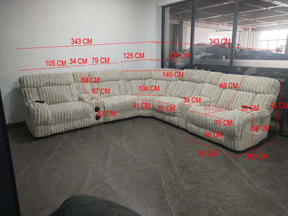 Recliner Sofa Set Hot Selling Modern Design Comfortable Leather Extendable Wood Frame Living Room Furniture Couch 7014