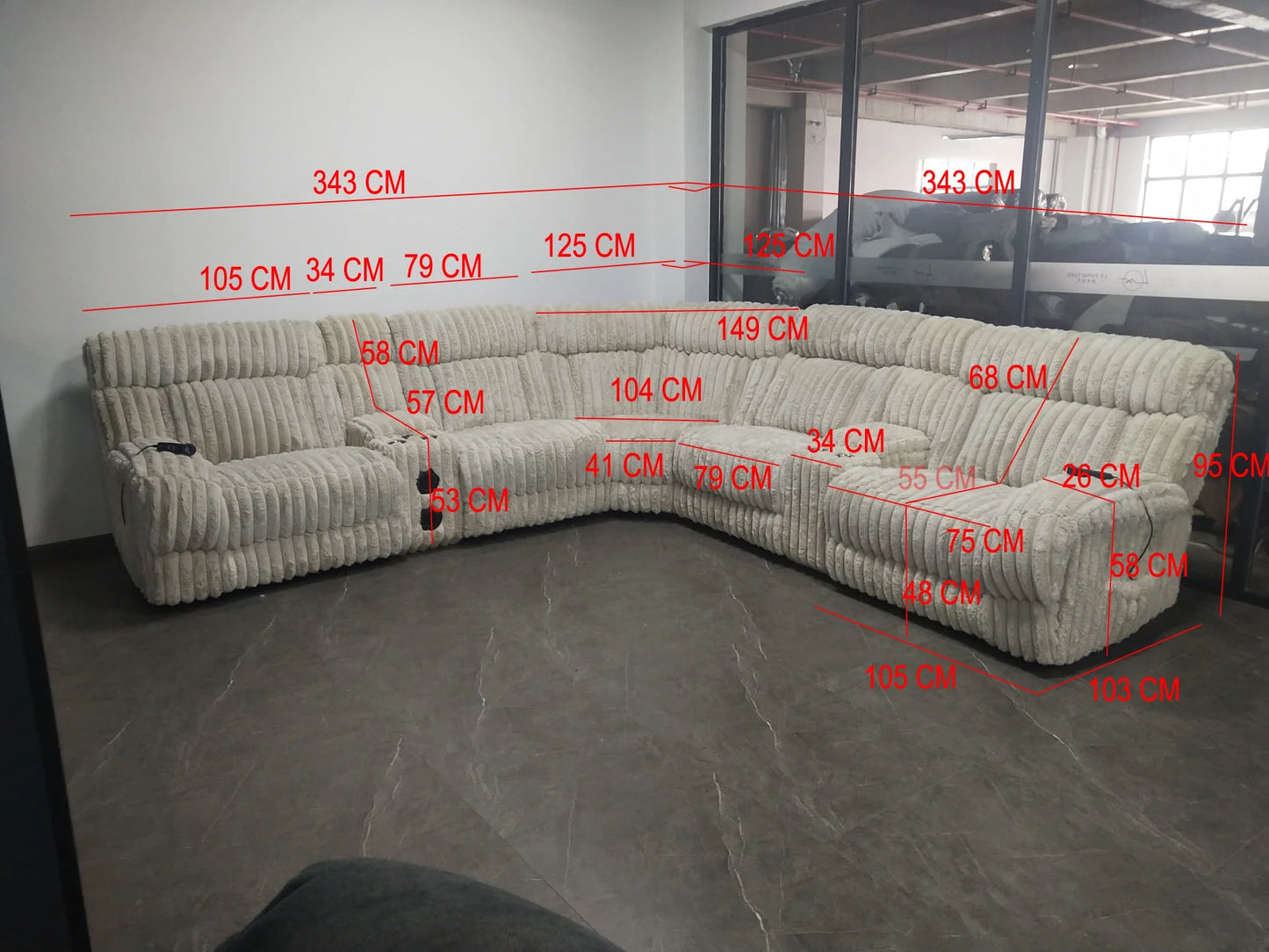 Recliner Sofa Set Hot Selling Modern Design Comfortable Leather Extendable Wood Frame Living Room Furniture Couch 7014