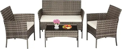 outdoor patio furniture set wicker patio set pe rattan furniture bistro set for outdoor indoor use with loveseats coffee table,