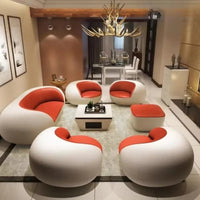 Cute Luxury Nordic Sofa Set – Soft Lazy Loveseat & Modern Lounge Puffs