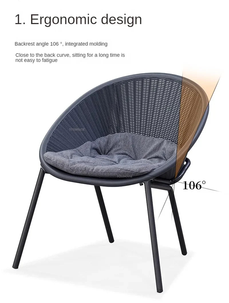 Outdoor Rattan Chair Garden Furniture Set Household Outdoor Balcony Leisure Table and Chair Three-piece Set Mini Coffee Table