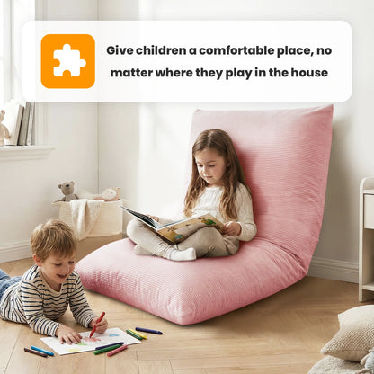 Kids Bean Bag Bed Foldable Compression Lounger Sofa Bed with Soft Removable & Washable Cover Foam-Filled Floor Lounger Chair