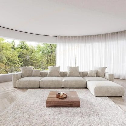 DIGGERA 181" Oversized Compressed Sofa Boneless Couch Modular Sofas for Living Room Huge 4-Seats Sectional Couches with Chaise