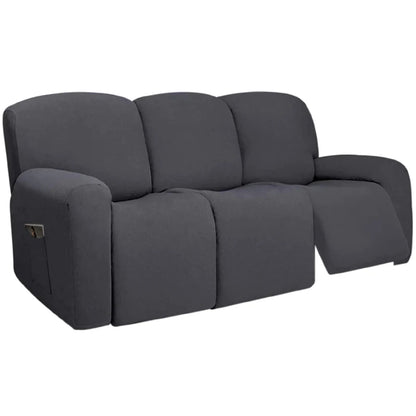 3 Seat Stretch Sectional Recliner Sofa Slipcover With Elastic Bottom Soft Washable Furniture Pet Protector Couch Cover