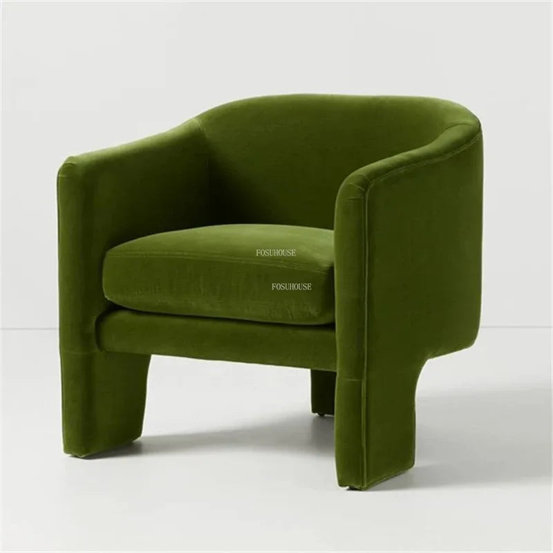 Leisure Fabric Living Room Chairs Designer Lazy Recliner French Living Room Furniture Home Balcony Coffee Shop Backrest Armchair