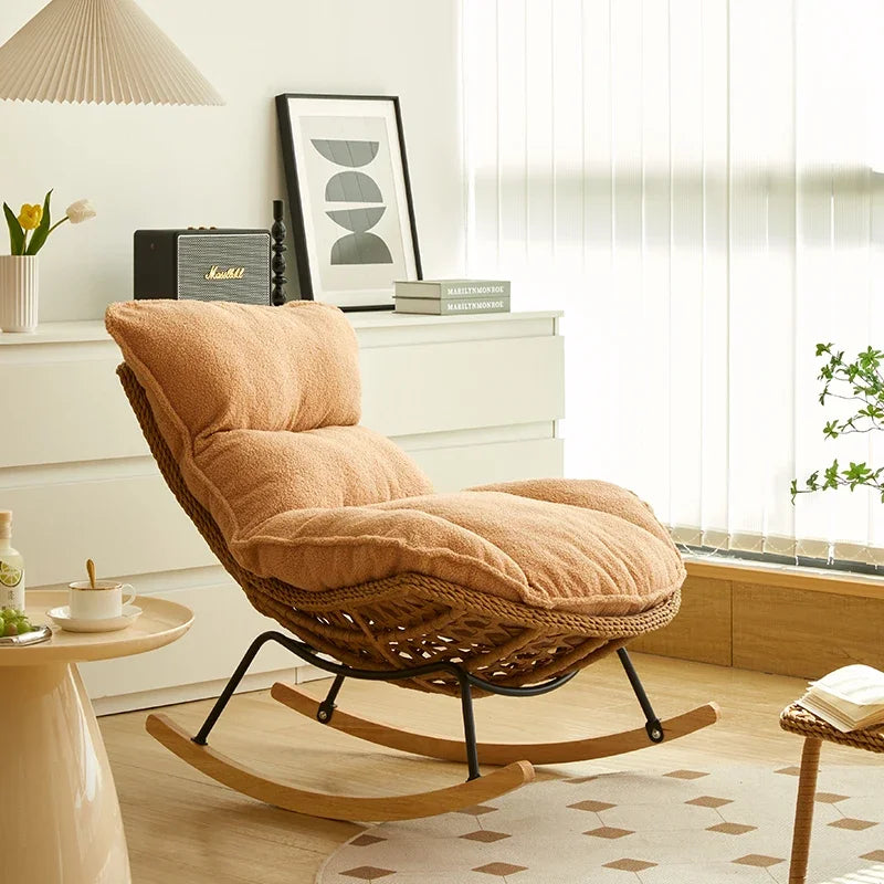 AA  Rocking Chair Adult Recliner Home Lazy Leisure Chair Single-Seat Sofa Chair