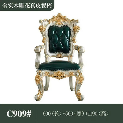 CL combination dining table and chairs all solid wood flower dining table villa restaurant household rectangular dining table