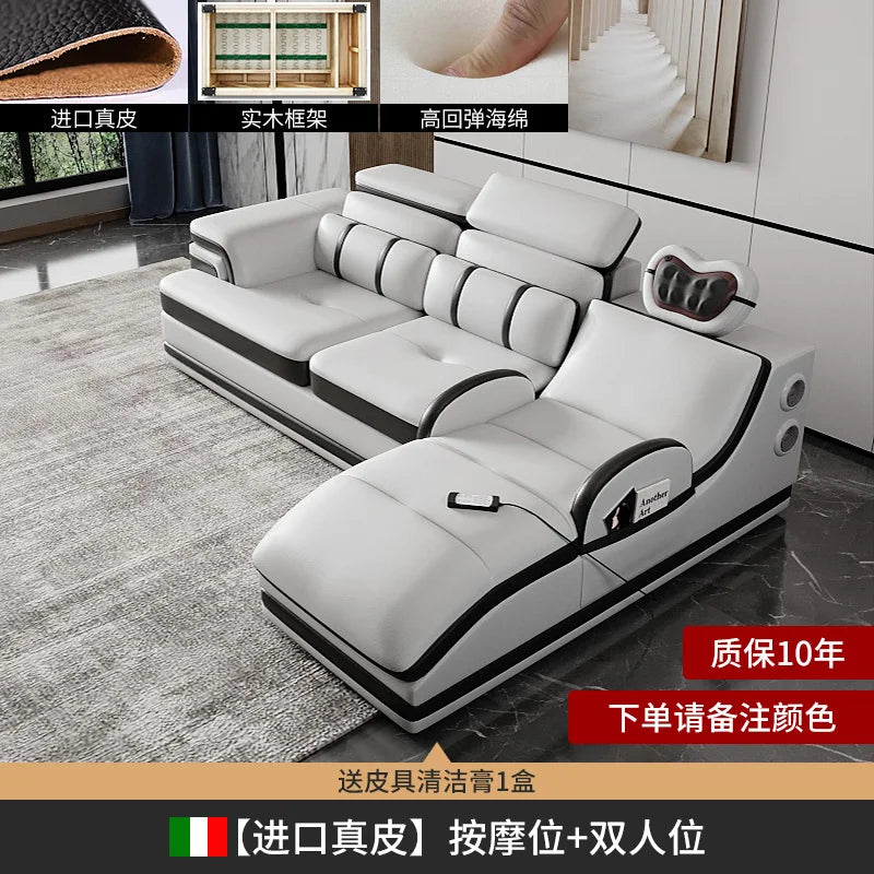 PatioLix Massage Minimalist Sofas Modern Leather Sectional Designer Sofas Lazy Luxury Cadeiras Para Sala De Estar Living Room Furniture