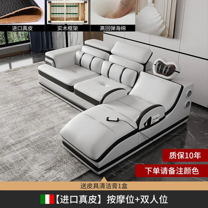 PatioLix Massage Minimalist Sofas Modern Leather Sectional Designer Sofas Lazy Luxury Cadeiras Para Sala De Estar Living Room Furniture