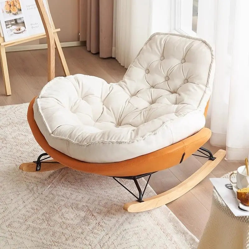 Elegant Nordic Rocking Chair for Living Room Single Penguin Chair Cozy Lazy Sofa Stylish Lounge Chair for Balcony and Patio