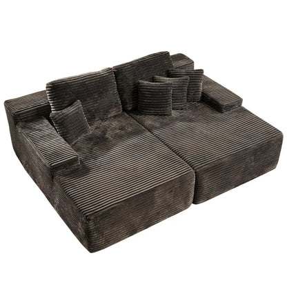 Extra large recliner, boneless sofa bed, corduroy lounge chair, double sofa