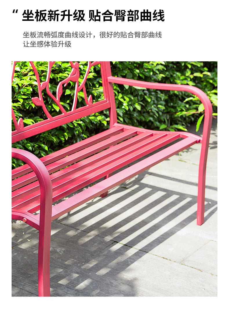 Practical Rustic Waterproof Furniture Cast IronBackrest  Iron Public Leisure Seating Metal Outdoor Garden Patio Park Bench