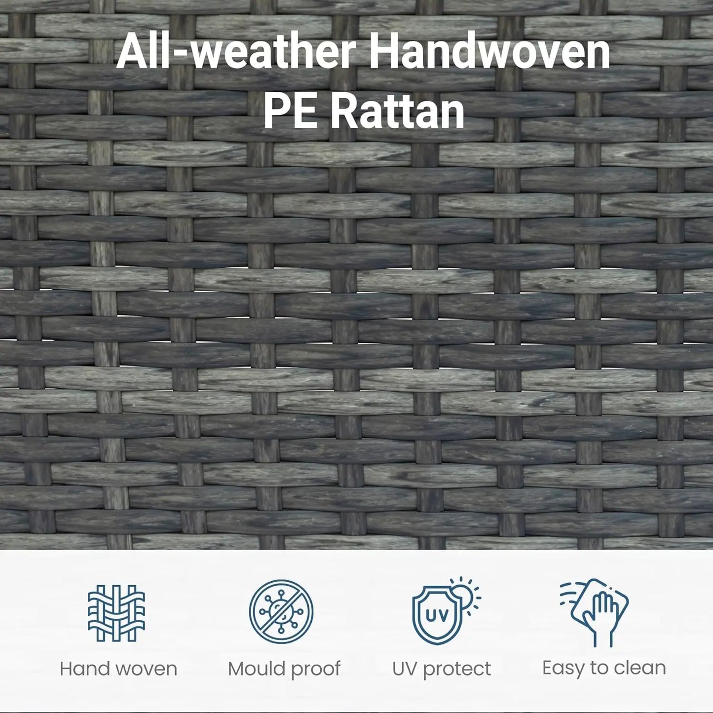 [New Arrival!]5-Pieces Outdoor Patio Furniture Set, All Weather Wicker Rattan Sectional Sofa, Patio Conversation Set with Cushio