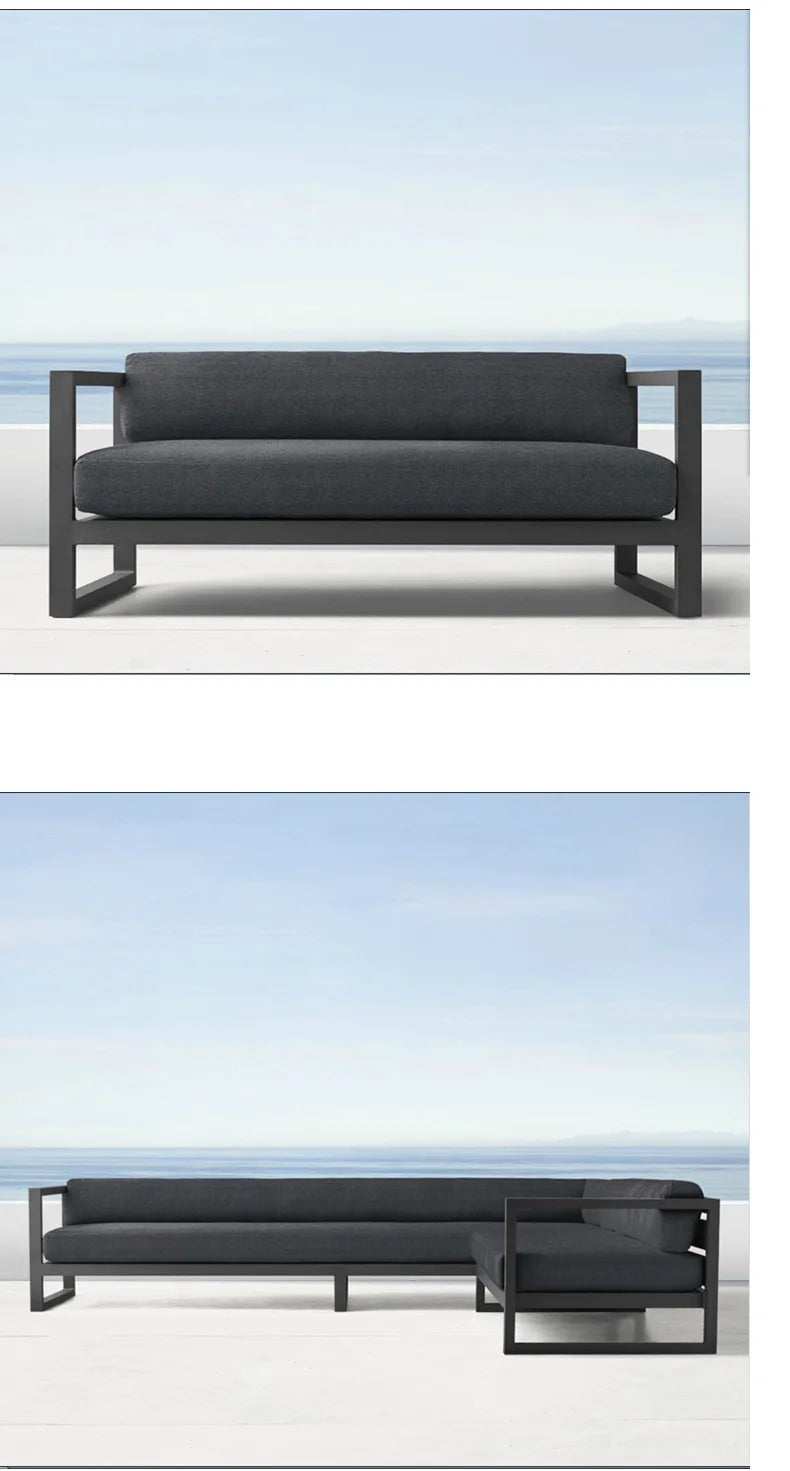 Nordic outdoor leisure sofa villa balcony wrought iron sunscreen  coffee table restaurant hotel open-air negotiation