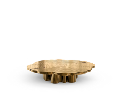 Italian light luxury round coffee table high-end villa living room stainless steel heterosexual etching