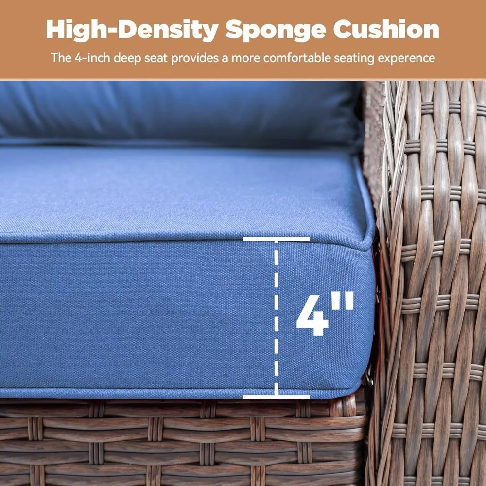 Patio Wicker Chairs Swivel Rocker-Outdoor Swivel Rocker Chair Set of 2 with All Weather Wicker Glider Rocker Set, PE Rattan Swiv