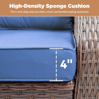 Patio Wicker Chairs Swivel Rocker-Outdoor Swivel Rocker Chair Set of 2 with All Weather Wicker Glider Rocker Set, PE Rattan Swiv