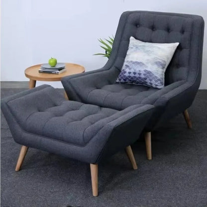 More Design Cheap Wholesale Modern Simple Velvet Comfortable Fabric Casual Reclining Wooden Lounge Living Room Chair