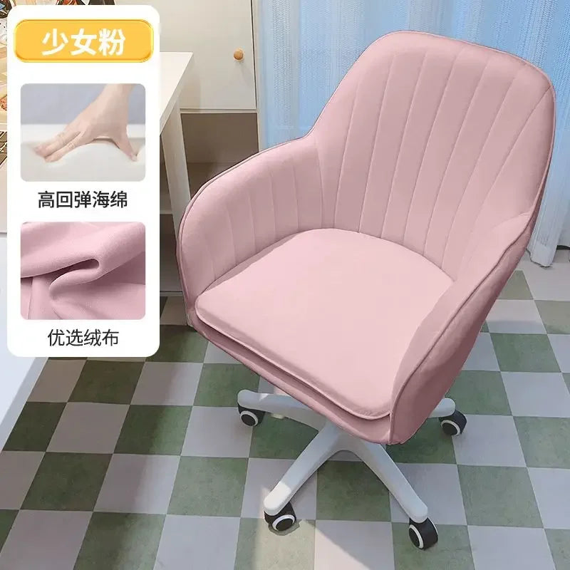 Cute Rotating Lift Chair for Girls, Computer Chairs, Makeup Stool, Desk Backrest Chair, Writing Swivel Chairs, Bedroom Furniture