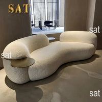 A Modern Minimalist Luxury Design Curved Couch Living Room Furniture Velvet Fabric Sofa
