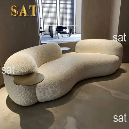 A Modern Minimalist Luxury Design Curved Couch Living Room Furniture Velvet Fabric Sofa