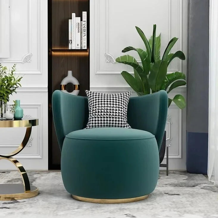 -Italian Style Luxury Lounge Chair Living Room Chair Sofa Stainless Steel Interior Armchair Home Hotel