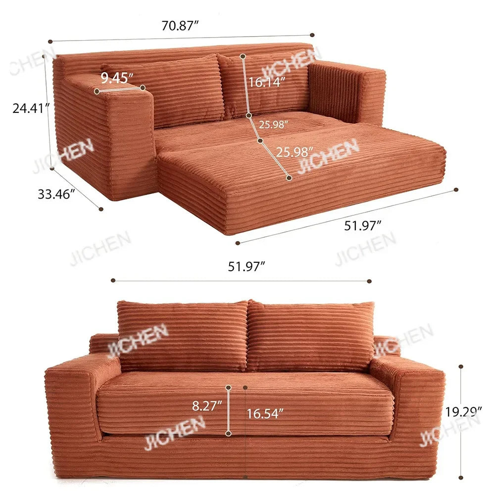 JC Modular Fabric Folding Vacuum Compression Sofa Bed Living Room Sofa Sponge Lazy Frameless Boneless Sofa Chair