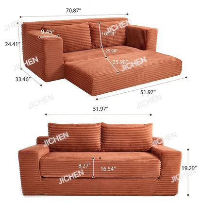 JC Modular Fabric Folding Vacuum Compression Sofa Bed Living Room Sofa Sponge Lazy Frameless Boneless Sofa Chair