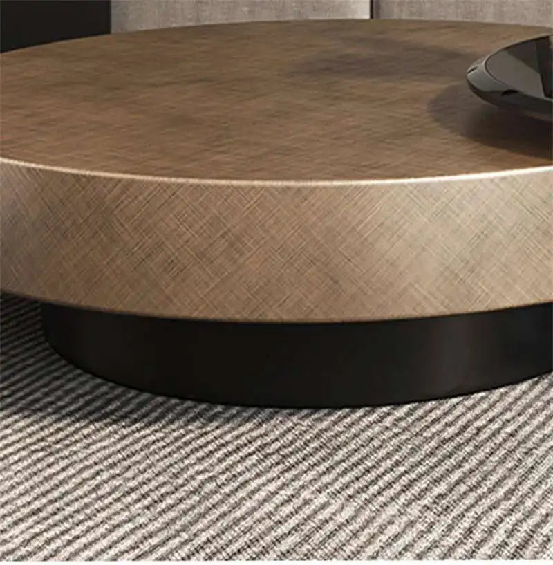 Designer Stainless Steel Coffee Tables European Luxury Round Tea Table Living Room Furniture Italian Tempered Glass Side Table