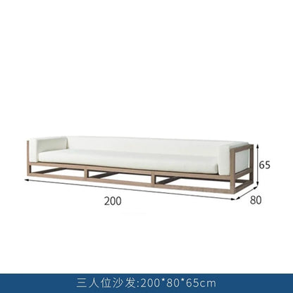 Villa courtyard sofa combination leisure hotel terrace waterproof sunscreen sofa outdoor terrace wood grain lacquer sofa