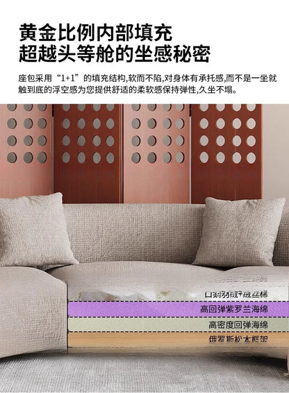 Sofa French retro medieval style curved module combination sofa wabi sandy wind large flat-floor villa fabric #