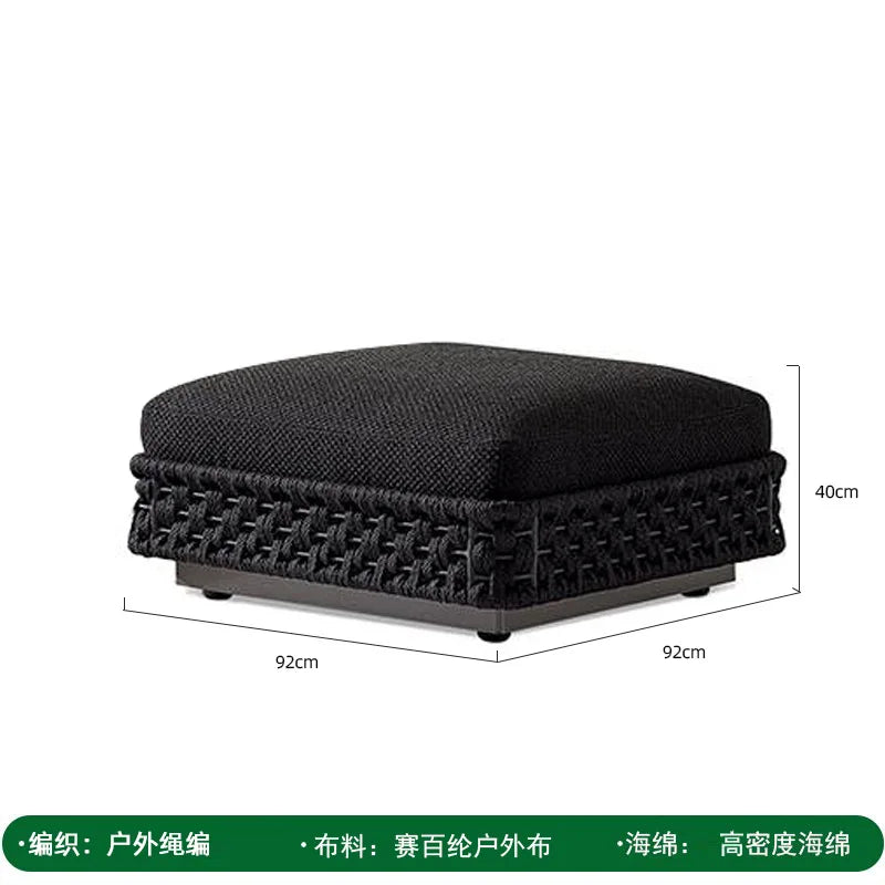 Outdoor rattan sofa, courtyard bed recliner, villa outdoor Nordic simple white bantam L-shaped sofa