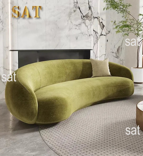 Modern Velvet Fabric Living Room Sectional Couch Reclining Wood Legs Corner Sofa Set for Hotels Malls Villas
