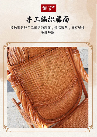 Manufacturers supply adult bedrooms, elderly rocking chairs, real rattan leisure balcony recliners