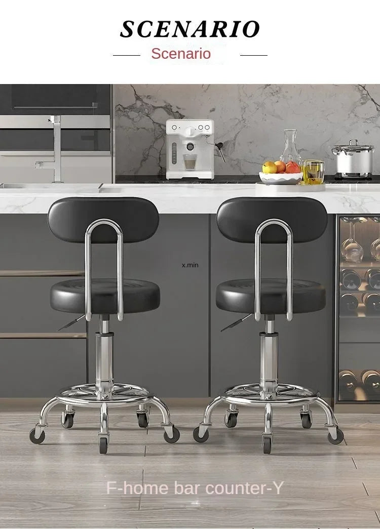 Beauty Stool,Hair Salon,Rotating Lift,Hair Salon Chair,Pulley,Nail Art, Hair Cutting, Round Stool, Exclusively for Beauty Salons