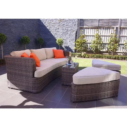 Modern outdoor patio and garden furniture set waterproof rattan lounge sofa bed and hotel park chair