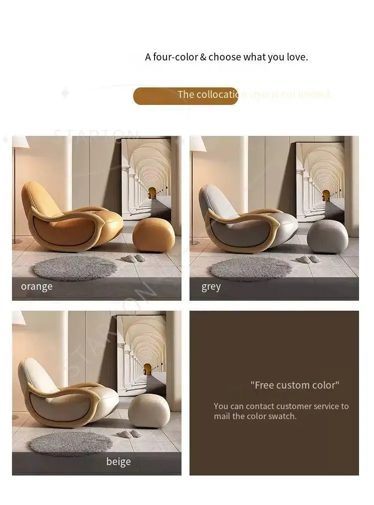 Italian Living Room Chair, Simple White Design, Lazy Designer Recliner, Comfy Armchair Sofa, Fauteuil Salon Home Furniture