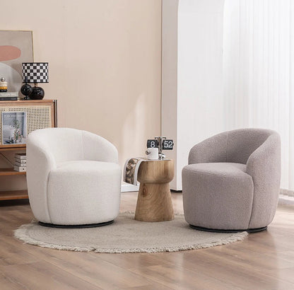 Best-Selling Modern Light Luxury Fabric Single Leisure Chair Cream Bedroom Makeup Stool Lamb Fleece Single Swivel Sofa Chair