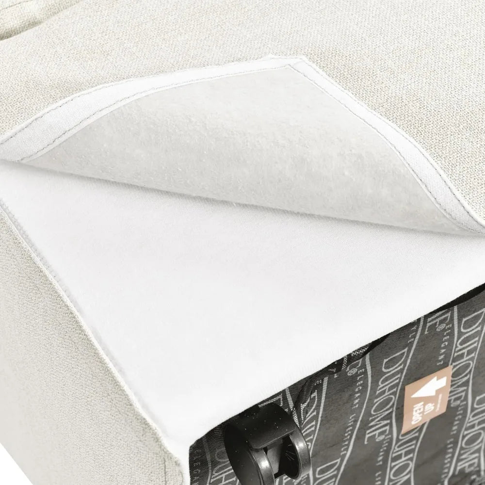 Linen Fabric Dining Chair, Living Room Accent Seat, Caster-Equipped Single Sofa, Bedroom Upholstered Armchair