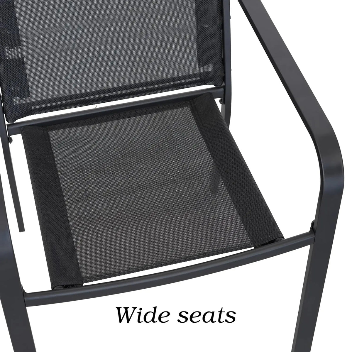 Patio Dining Chairs Set of 6, Outdoor Stackable Dining Furniture Set, All Weather Dining Set for Lawn, Garden, Backyard, Poolsid