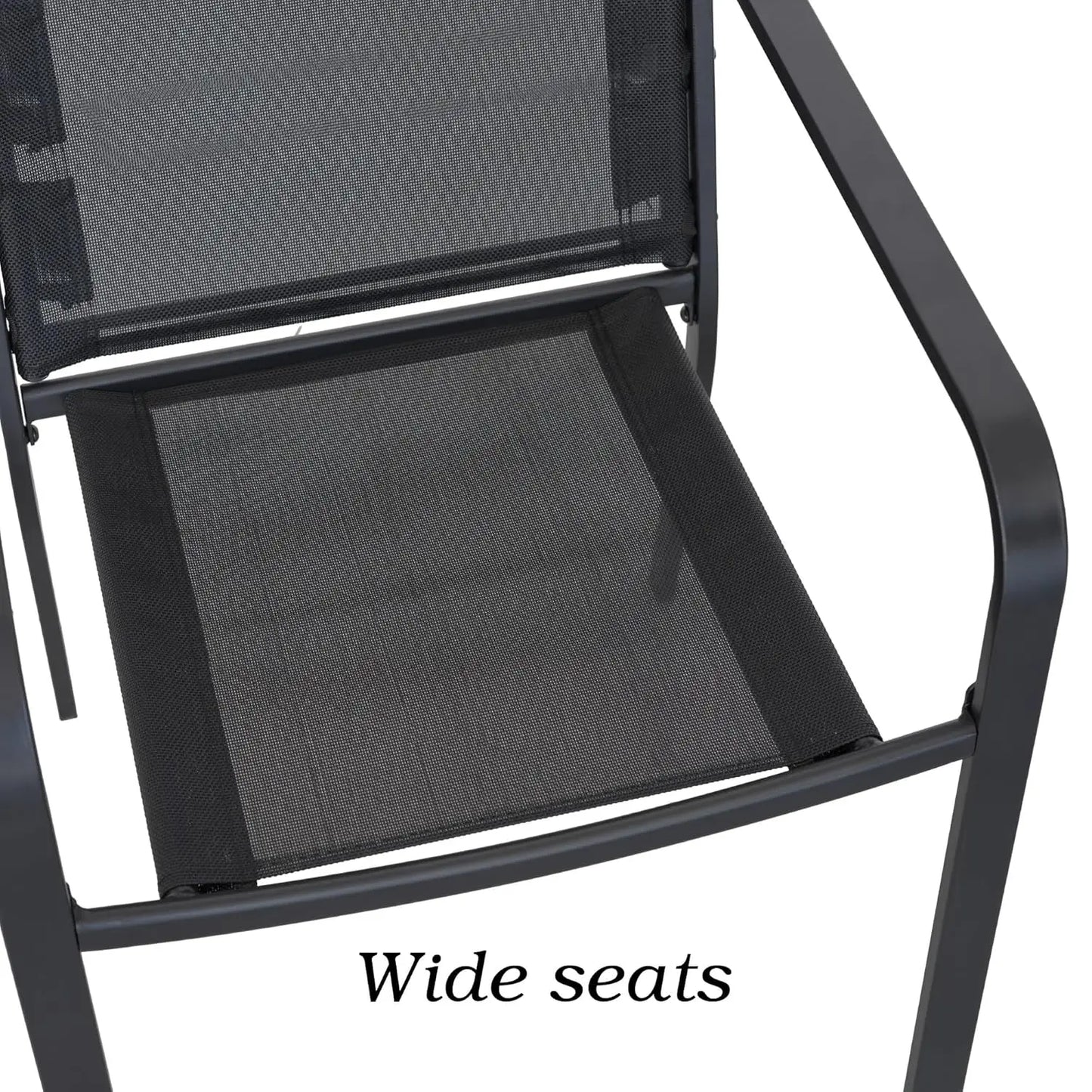 Patio Dining Chairs Set of 6, Outdoor Stackable Dining Furniture Set, All Weather Dining Set for Lawn, Garden, Backyard, Poolsid