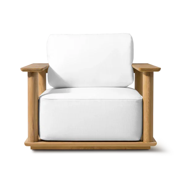 Custom Outside Furniture Deep Comfortable Seat Wide Armrest Solid Wooden Teak Garden Sofa Set