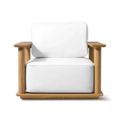 Custom Outside Furniture Deep Comfortable Seat Wide Armrest Solid Wooden Teak Garden Sofa Set