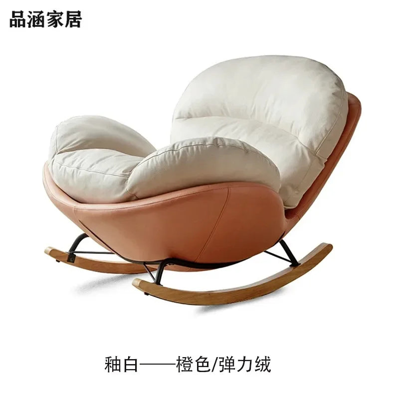 Simple Recliner Wooden Chair Accent Nordic Cheap Bedroom Rocking Living Room Chairs Designer Comfy Fotele Do Salonu Furniture