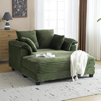 Lounge Chair, 56" Oversized Reading Chair Corduroy Chaise Sofa Recliner Bed Upholstered Comfy Sleeper Couch with, Customized