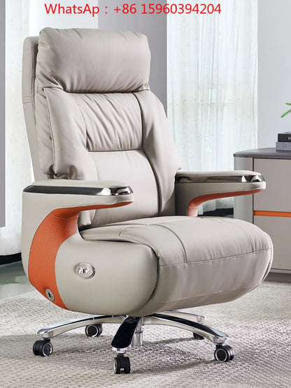 Intelligent massage electric leather boss chair light luxury high sense can lie down nap e-sports office computer chair home
